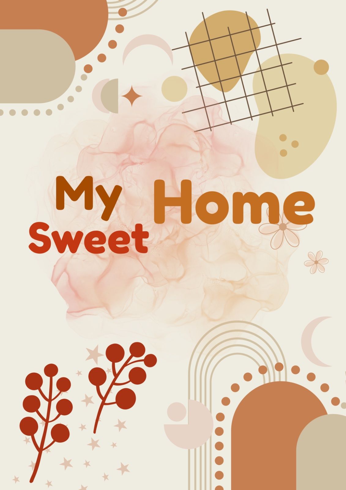 My Sweet Home Printable Wall Art – Boho Abstract Geometric Poster — image 2
