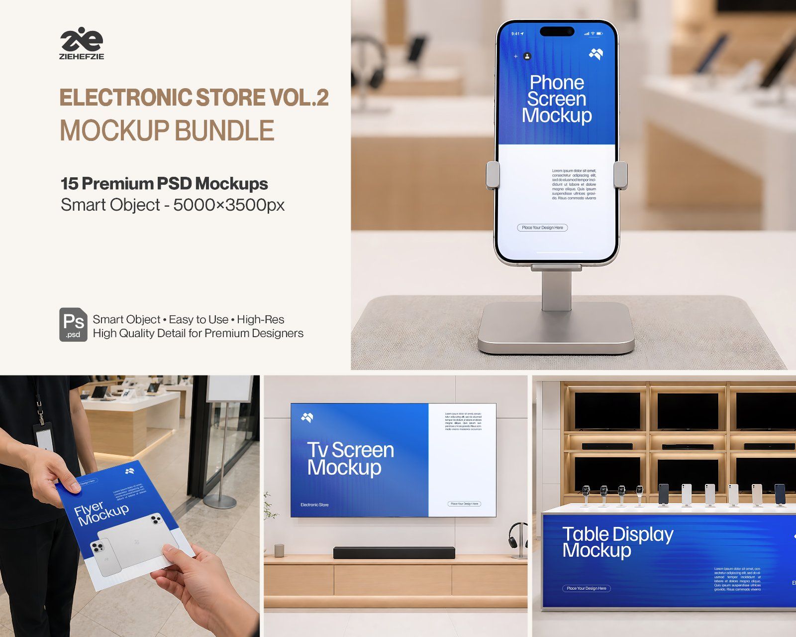 Electronic Store Vol.2 Mockup Bundle - 15 PSD Templates Device Mockup Bundle — image 1