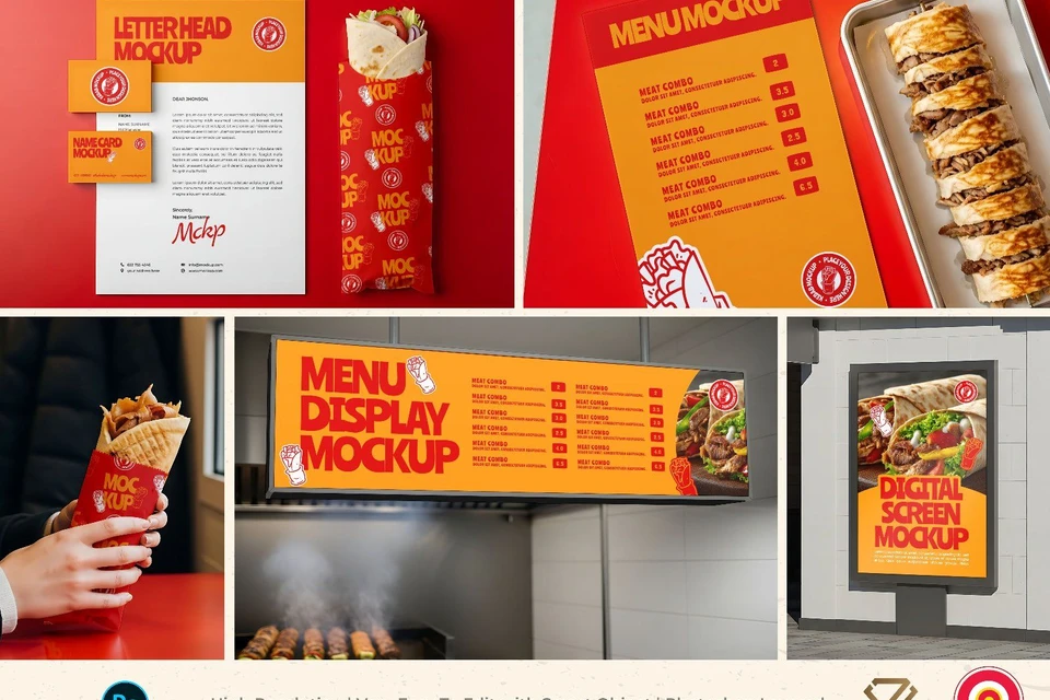 Premium Branding Kebab Mockup