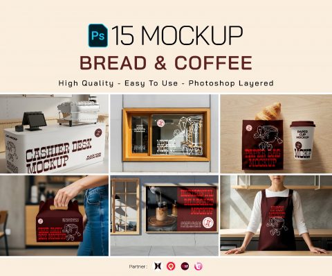 Premium Branding Bread N Coffee Mockup