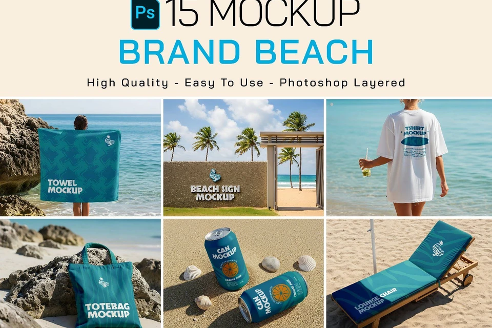 Premium Branding Beach Mockup