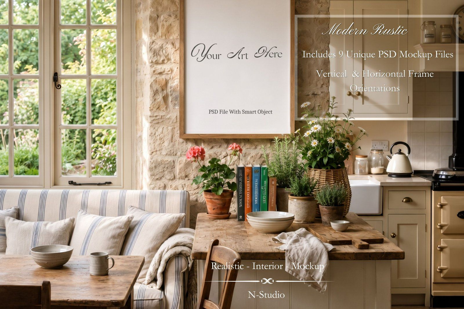 9 Modern Rustic Frame Mockups Bundle