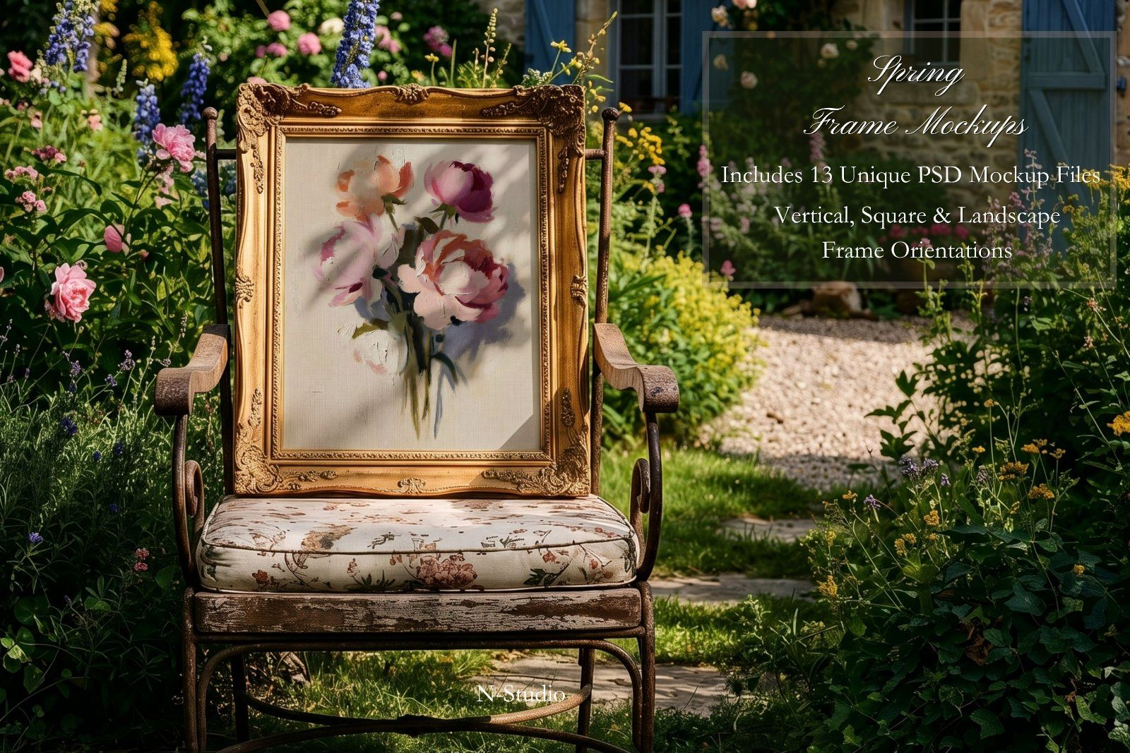 Spring Frame Mockups: Elegant Baroque & Gold Frames Collection