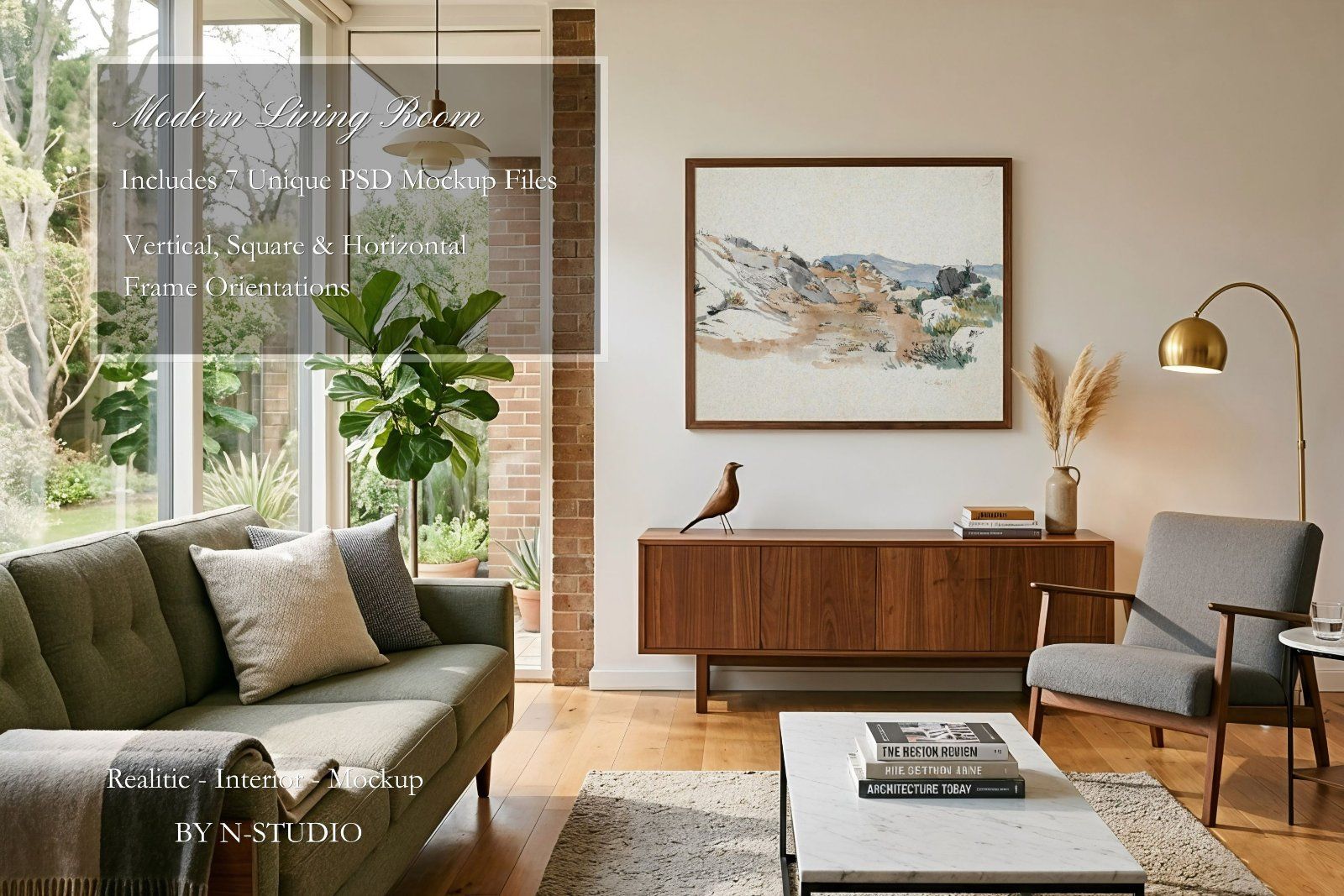 Modern Living Room Frame Mockup Bundle