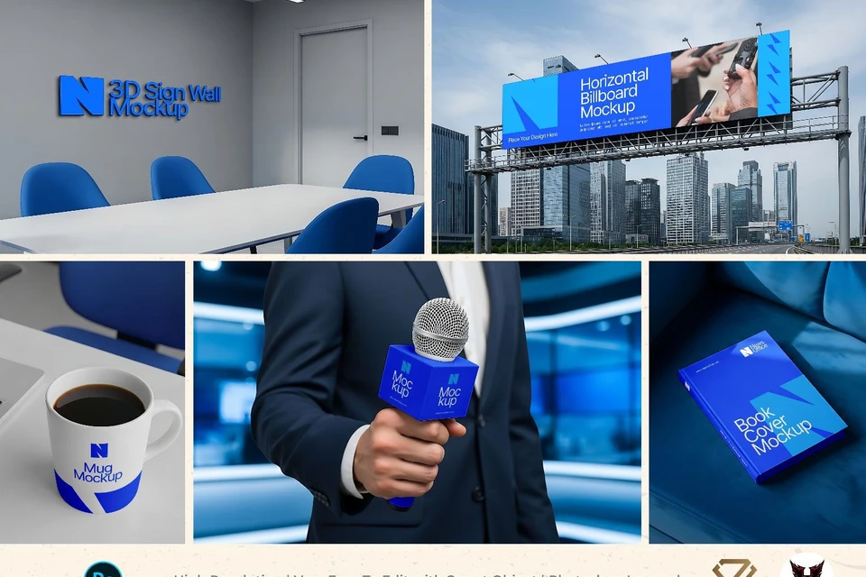 Premium Branding Office News Building Mockup