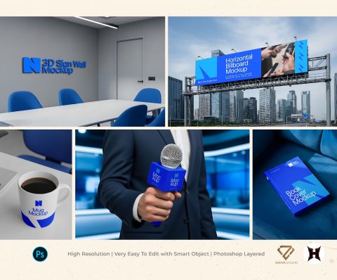 Premium Branding Office News Building Mockup