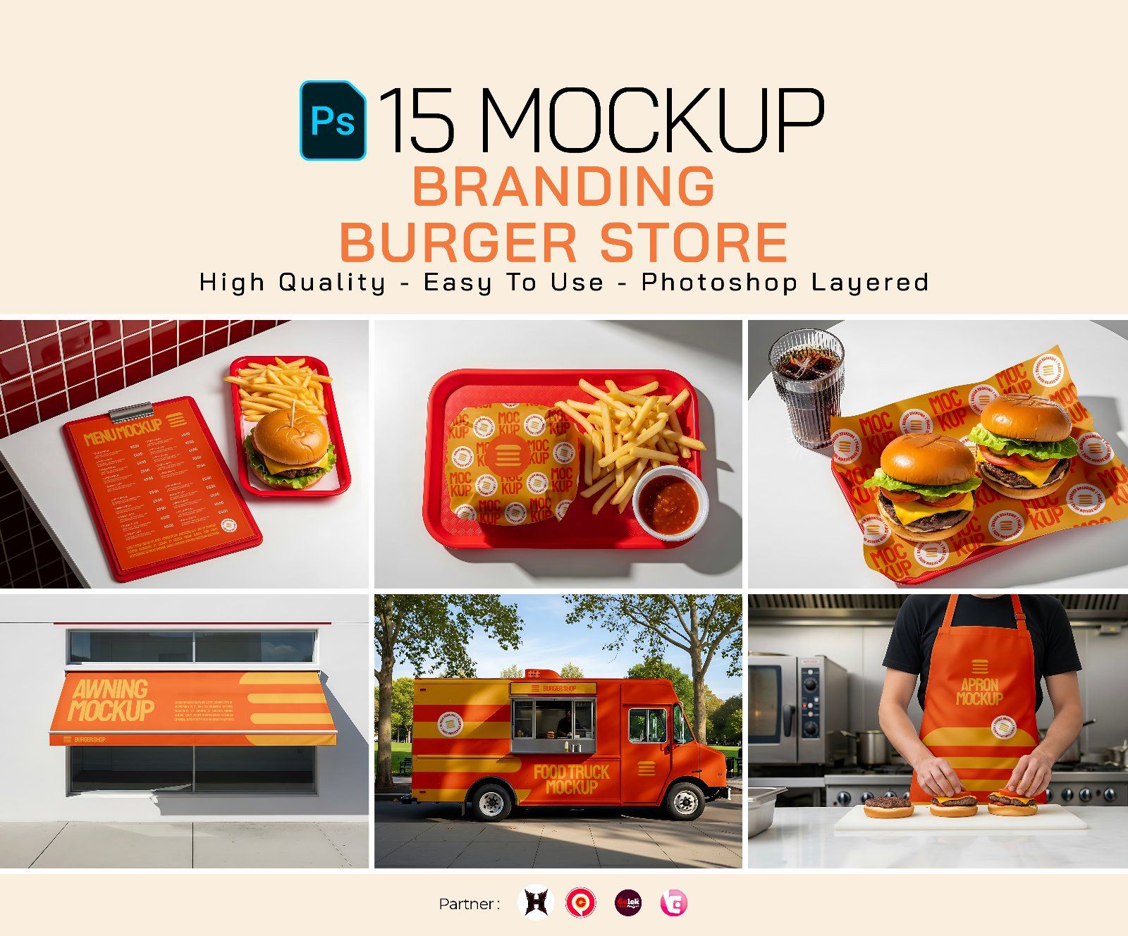 Premium Branding Premium Burger Store Mockup