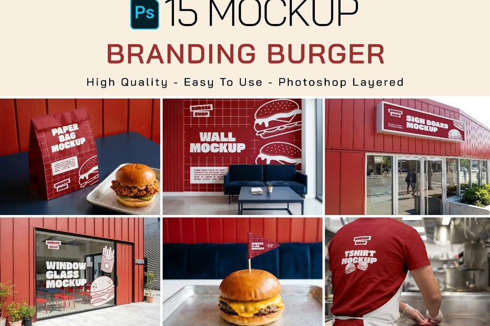 Premium Branding Burger Mockup
