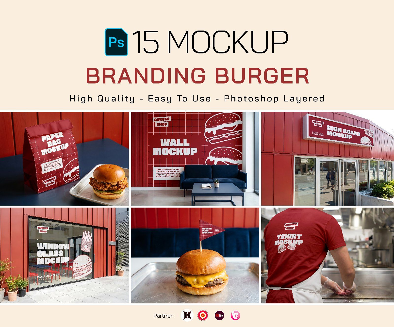 Premium Branding Burger Mockup