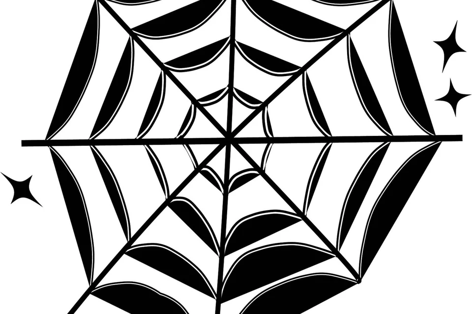 Halloween Spider Web with Sparkles
