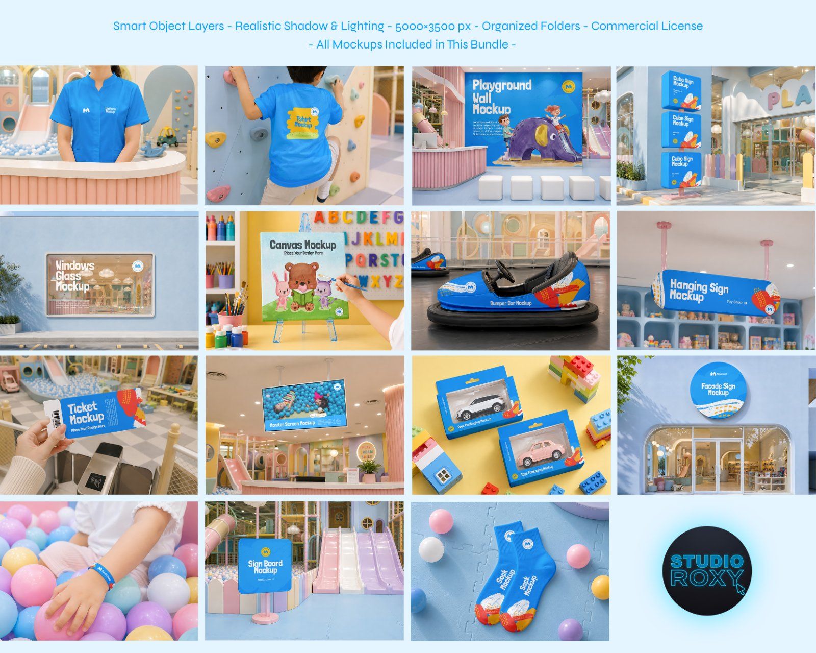 Kids Playground Branding Mockup Bundle - 15 PSD Templates  Indoor Playground & Kids Zone Brand — image 2