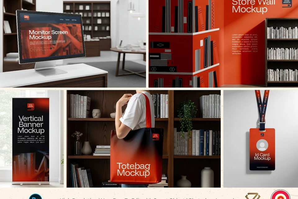 Premium Branding Book Store Mockup