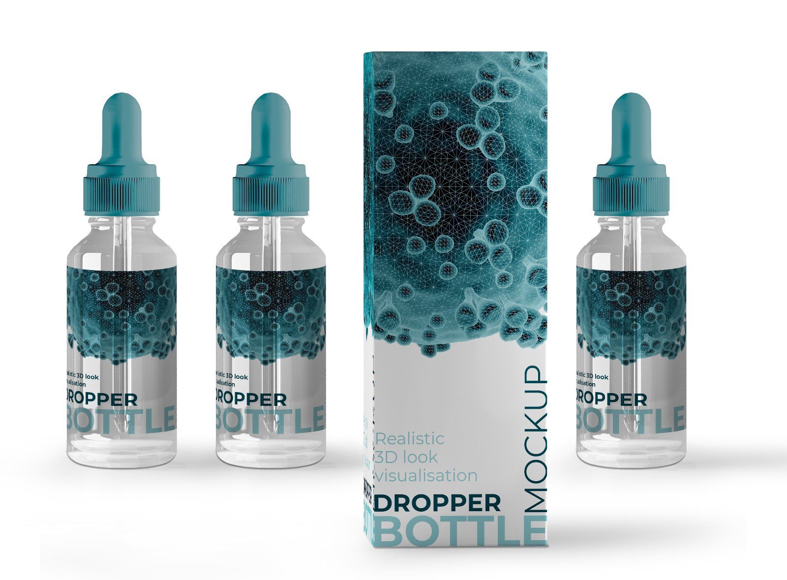 Dropper Bottle with Box Mockup Set