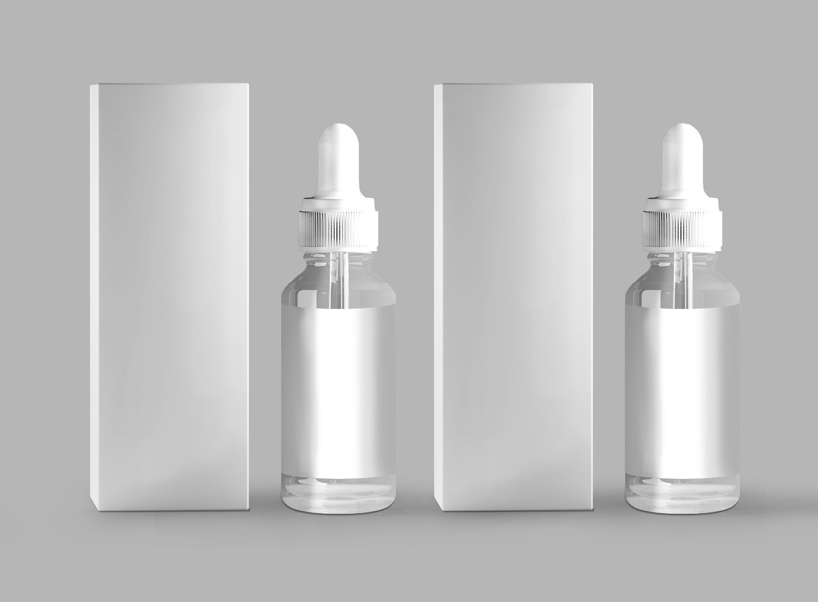 Dropper Bottle with Box Mockup Set