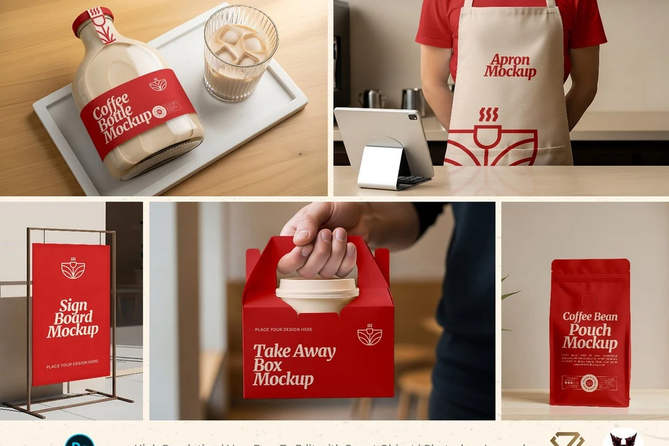 Premium Branding Coffee Cafe Mockup