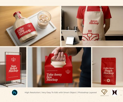 Premium Branding Coffee Cafe Mockup