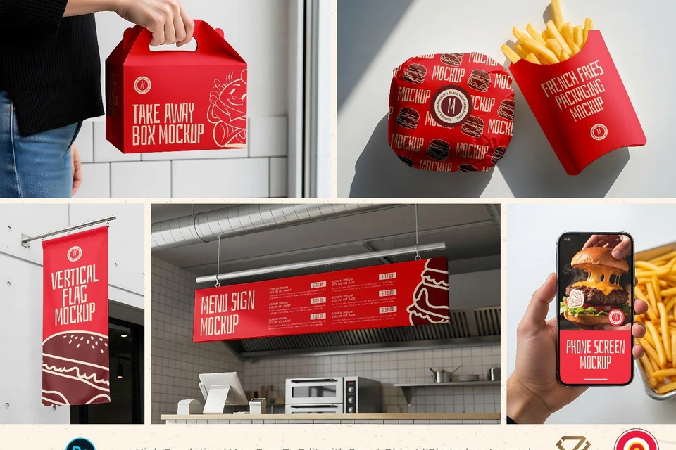 Premium Branding Burger Store Mockup