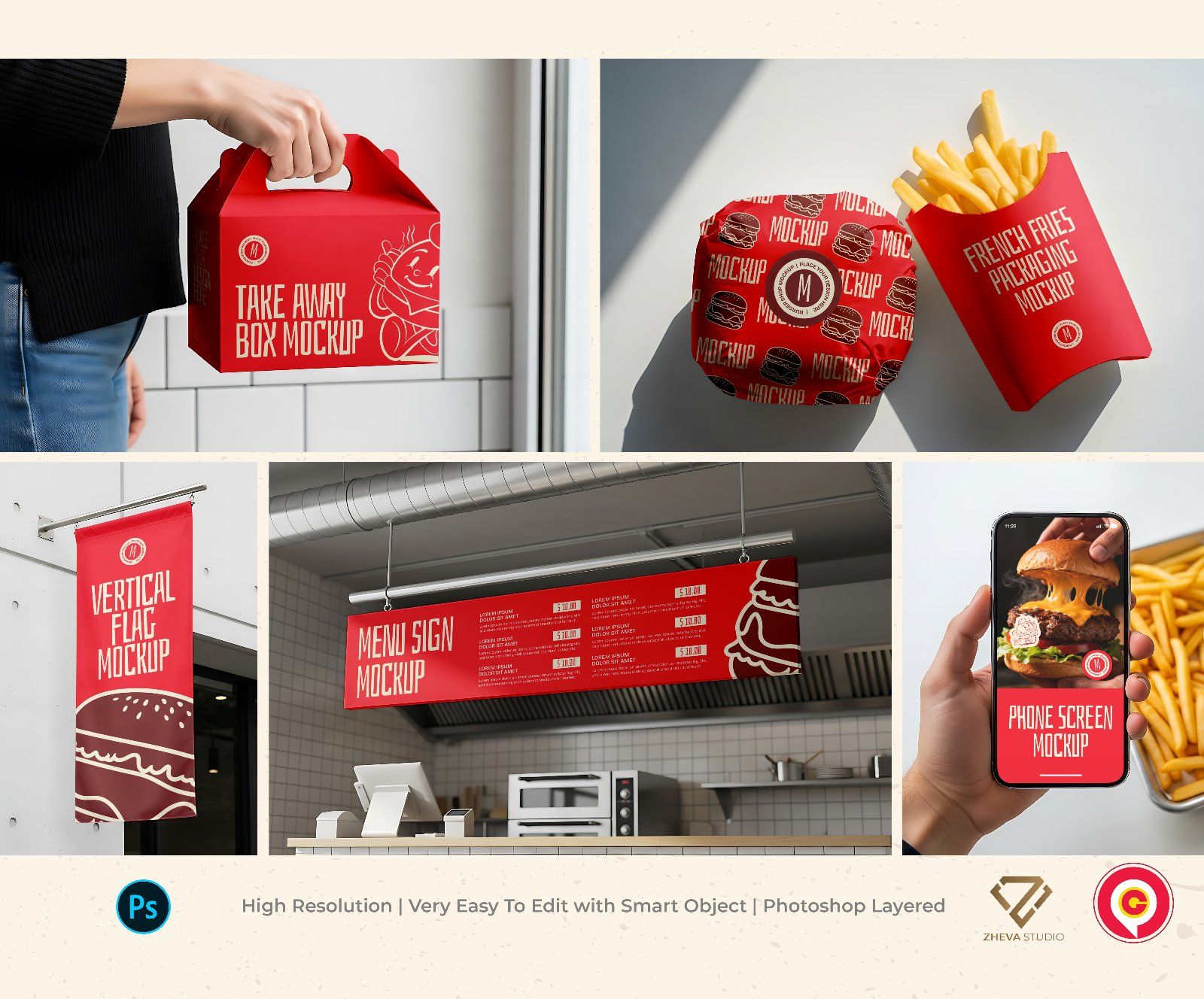 Premium Branding Burger Store Mockup