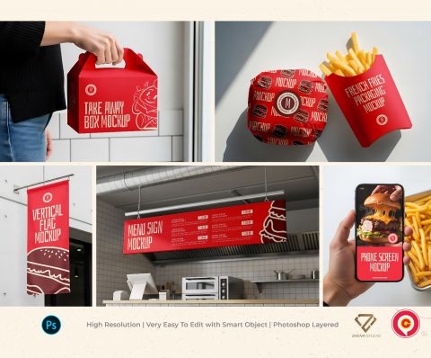 Premium Branding Burger Store Mockup