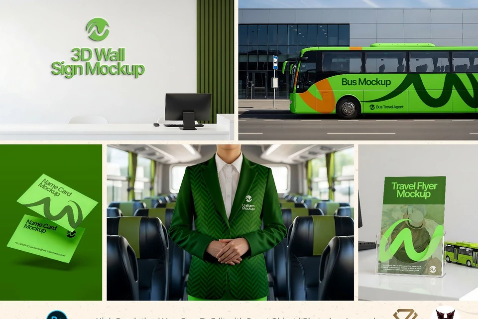 Premium Travel Bus Mockup