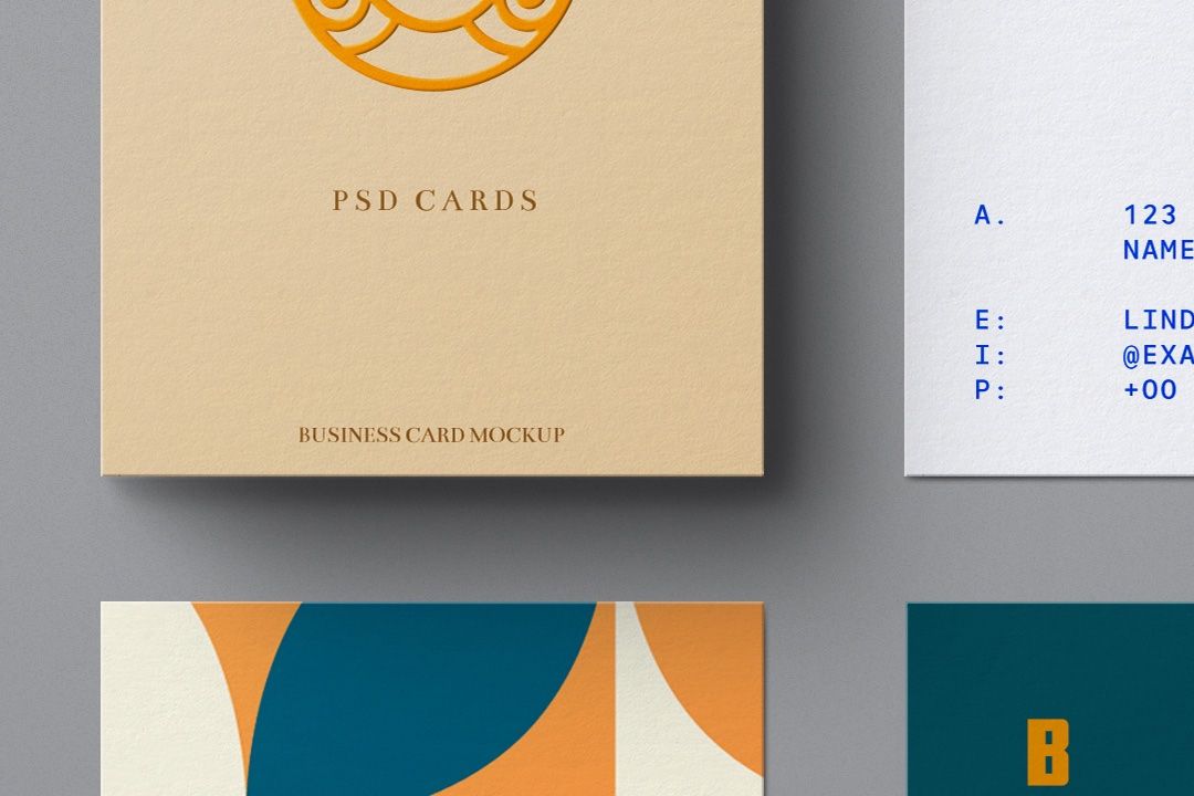 Business Card Mockup Set – Vertical Layout (8 Objects)