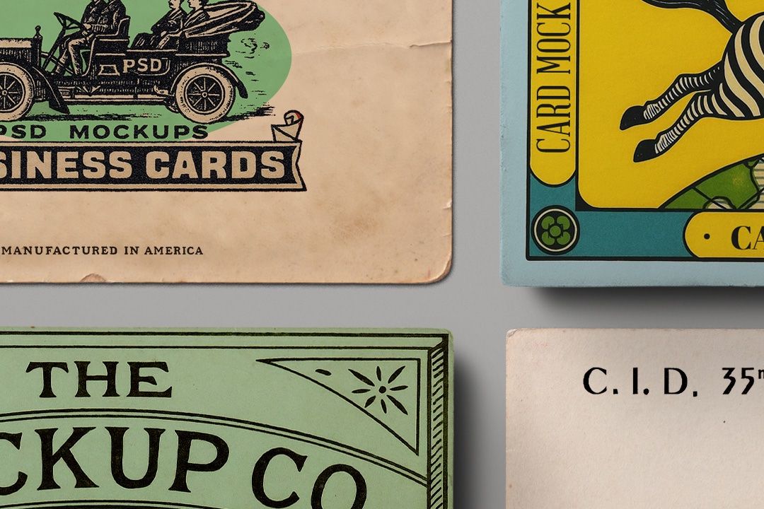 Business Card Mockup – Vintage Flat-Lay (9 Objects)