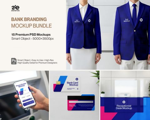 15 Premium Branding Corporate Identity PSD Mockups for Banking & Financial Institutions