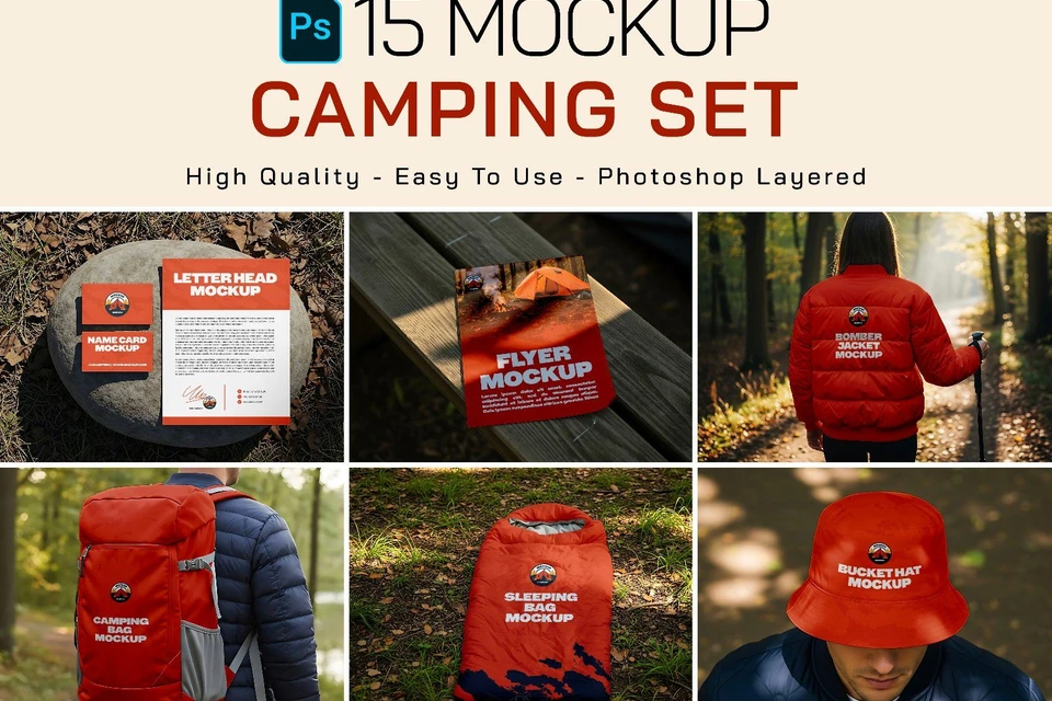 Premium Camping Set Mockup