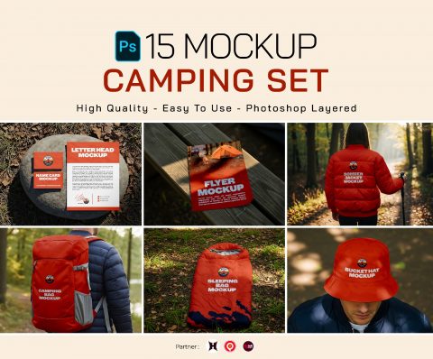 Premium Camping Set Mockup