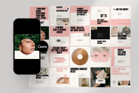 Bold Wellness Social Media Pack – Canva