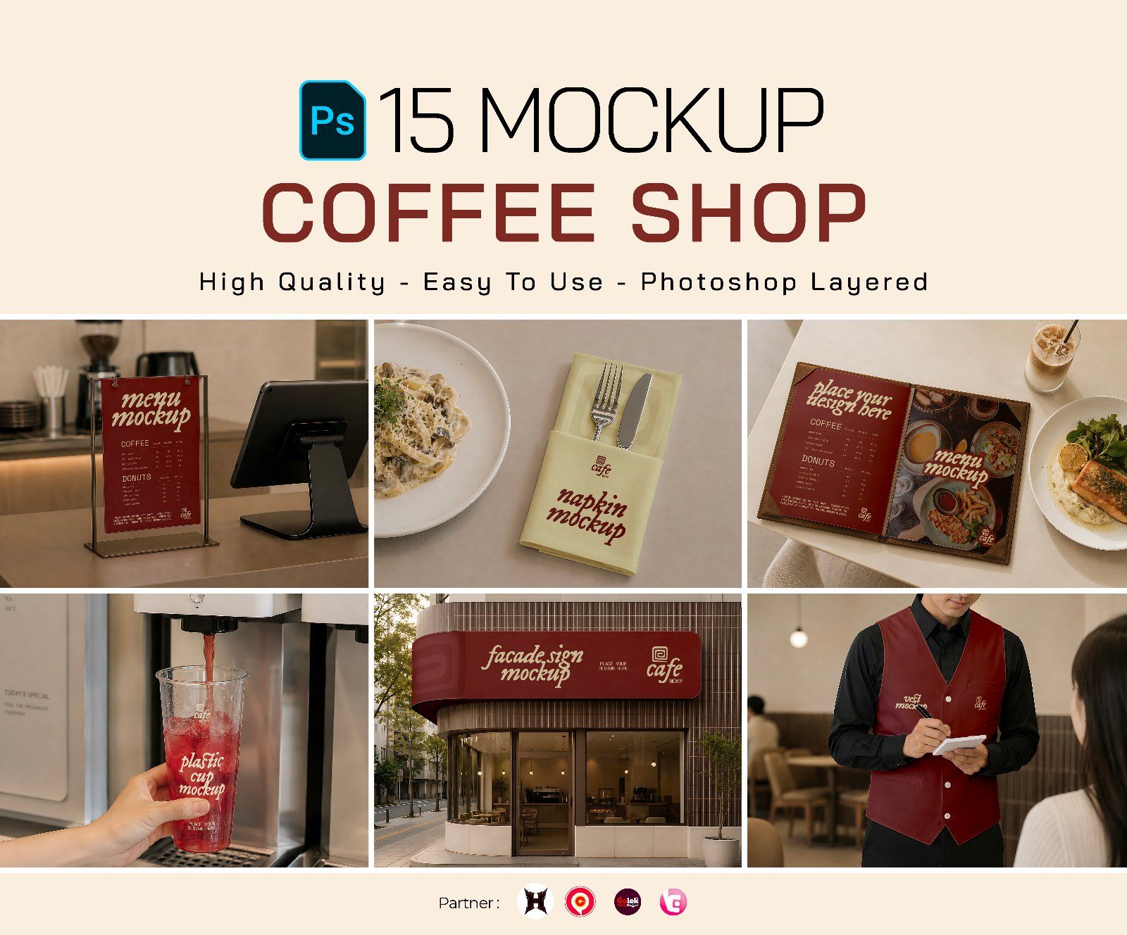 Premium Branding New Brown Coffee Shop Mockup — image 1
