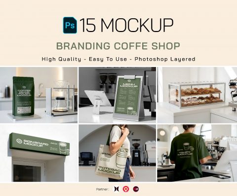 Premium Branding Green Coffee Mockup