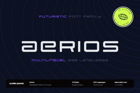 Aerios – A Futuristic Geometric Typeface