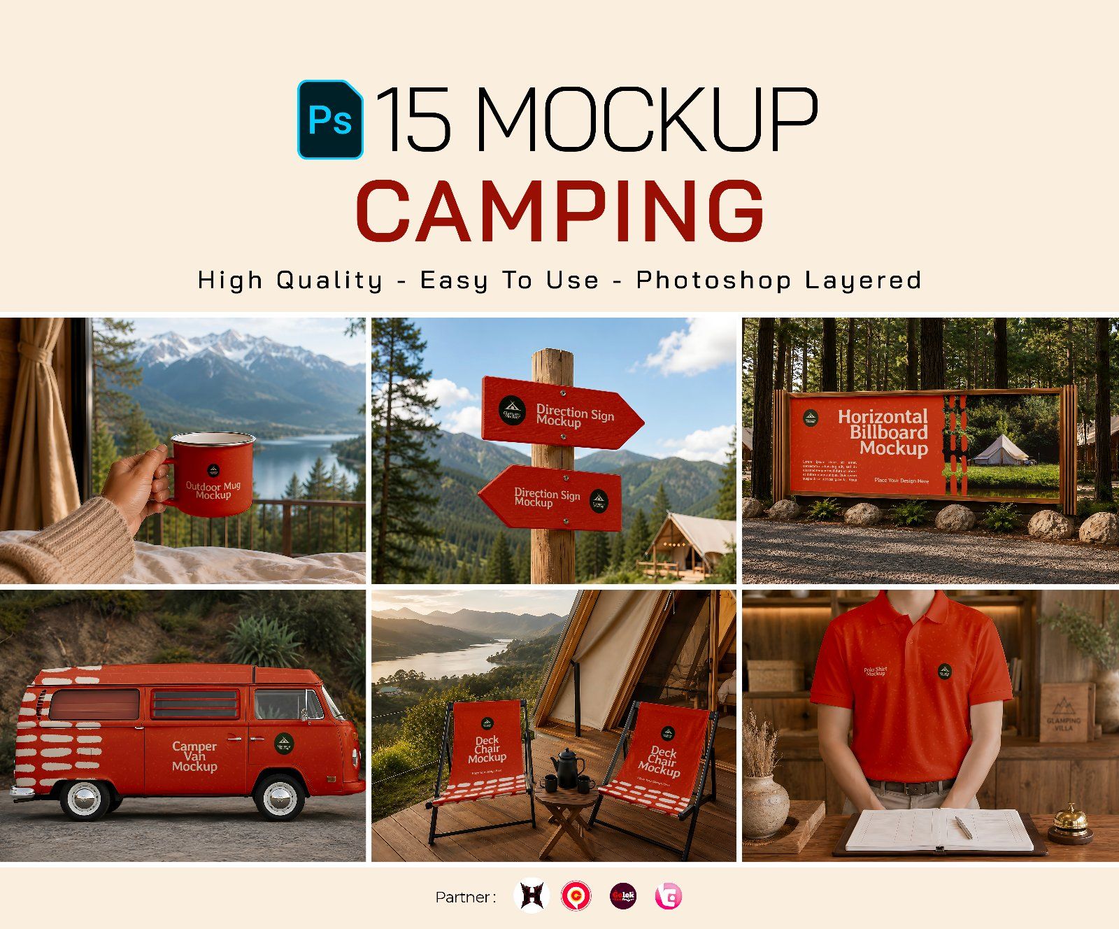 Premium Branding Bright Camping Mockup — image 1