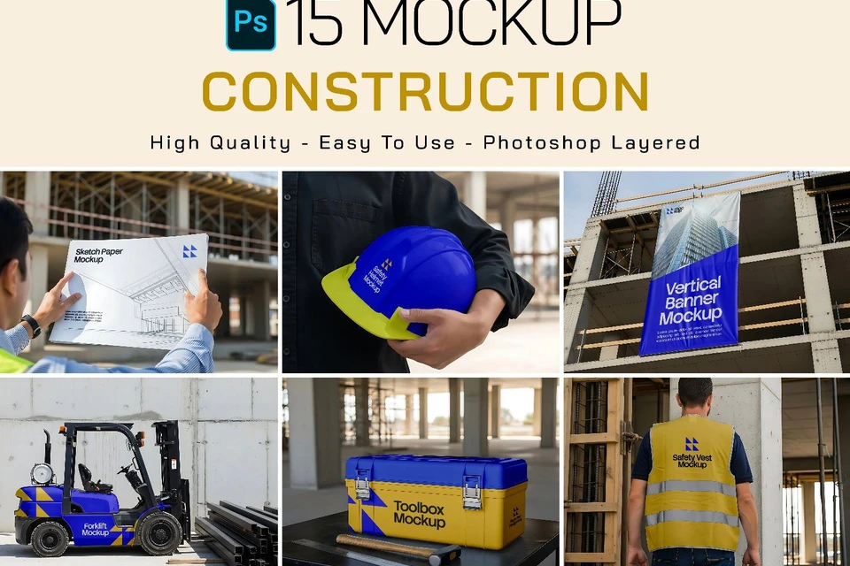 Premium Branding Project Construction Mockup