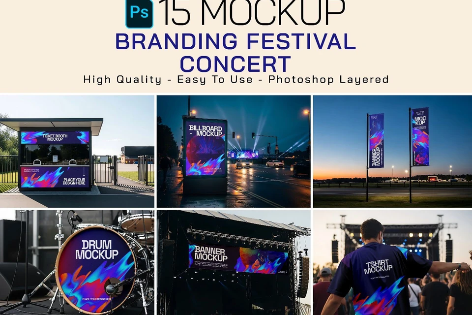 Premium Branding Festival Concert Music Mockup