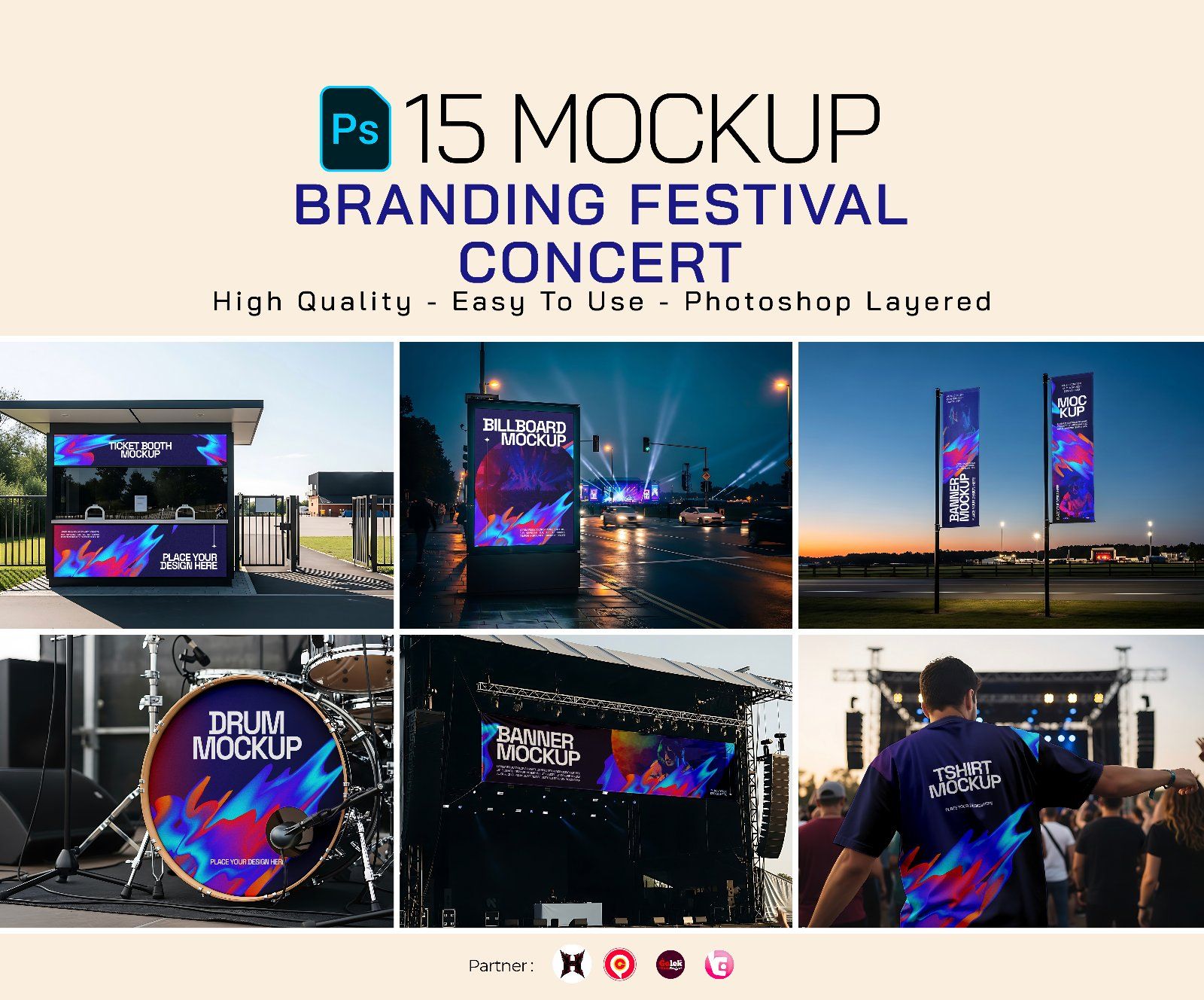 Premium Branding Festival Concert Music Mockup