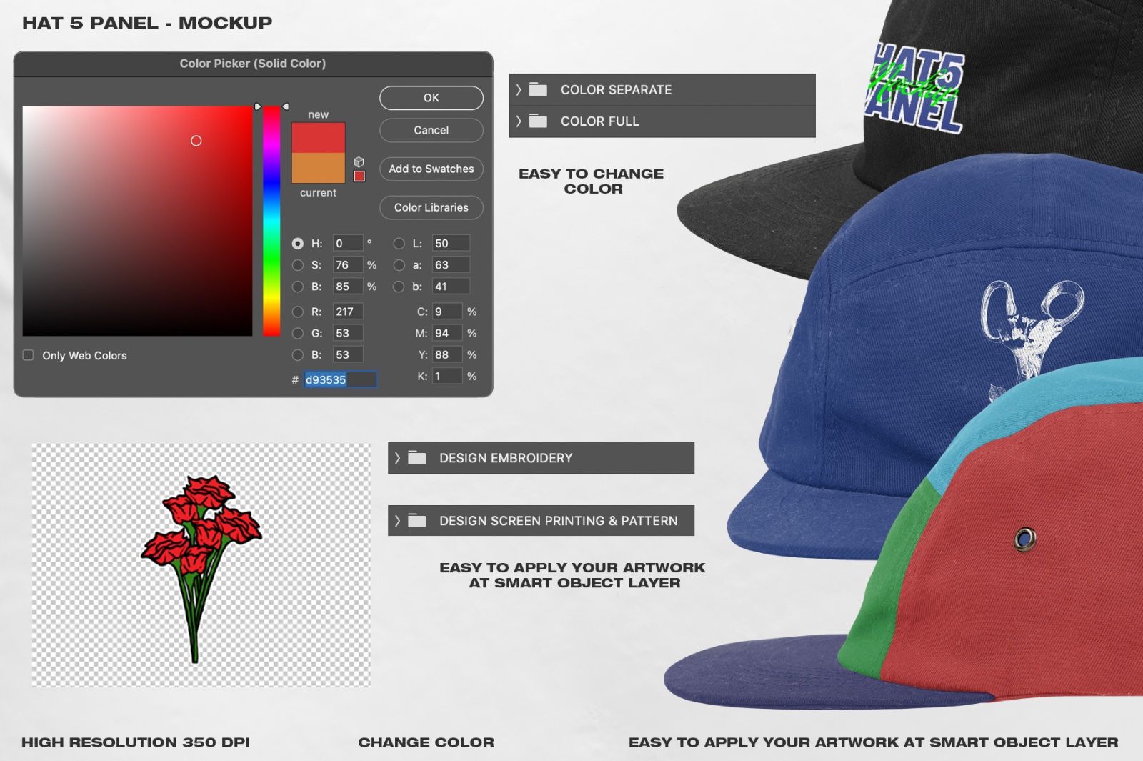 Hat 5 Panel - Mockup — image 14