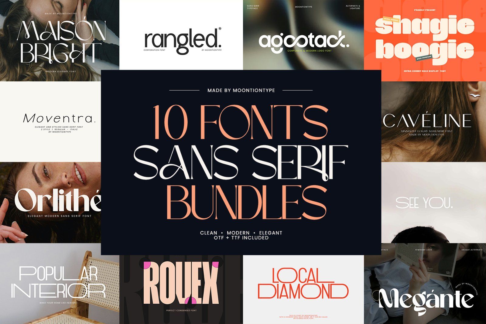 Modern Sans Serif Bundles | Elegant Minimalist Typeface Pack