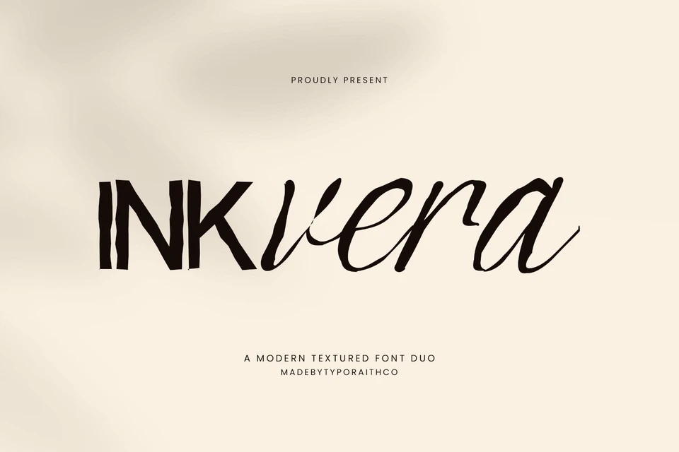 Inkvera | Modern Textured font duo