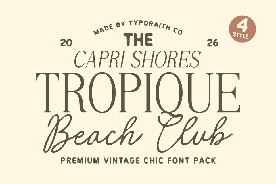 Tropique | Vintage Chic Font Pack