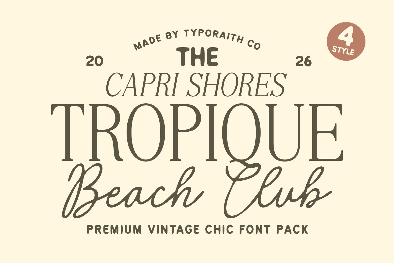 Tropique | Vintage Chic Font Pack