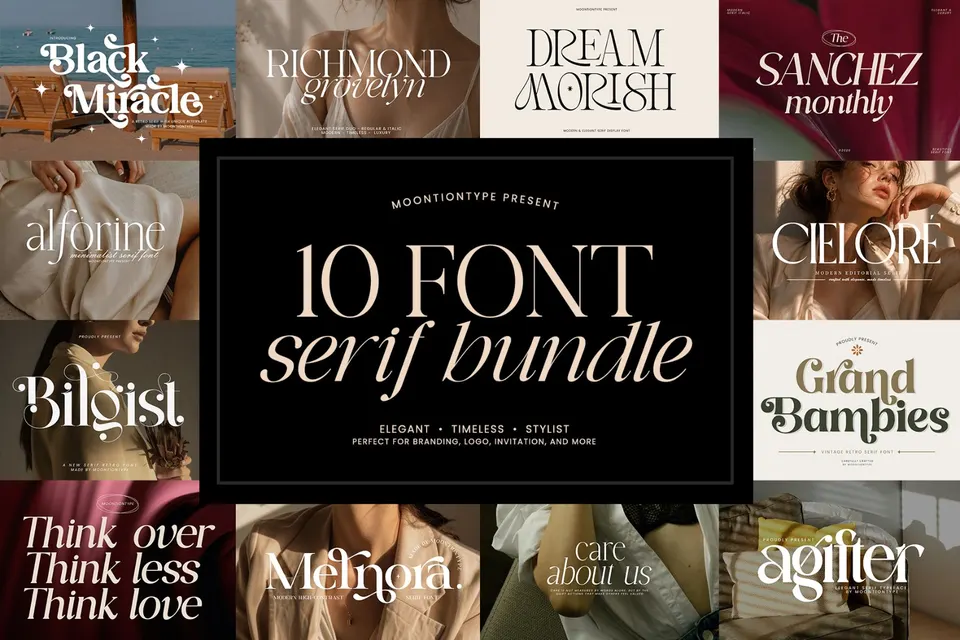 Elegant Serif Bundles | Minimalist Typeface Pack