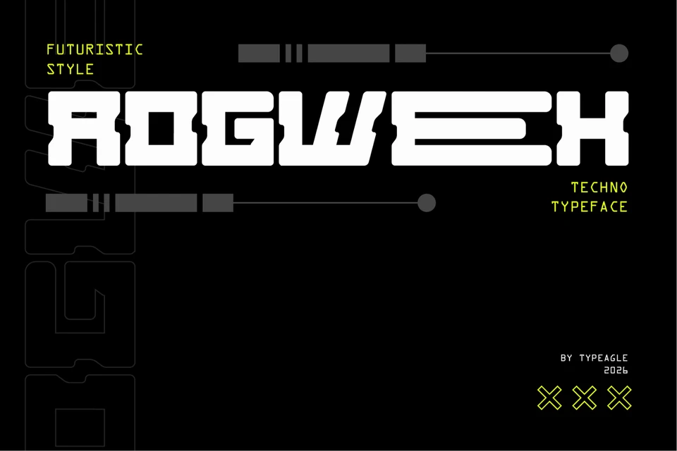 Rogweek - Futuristic Display Font