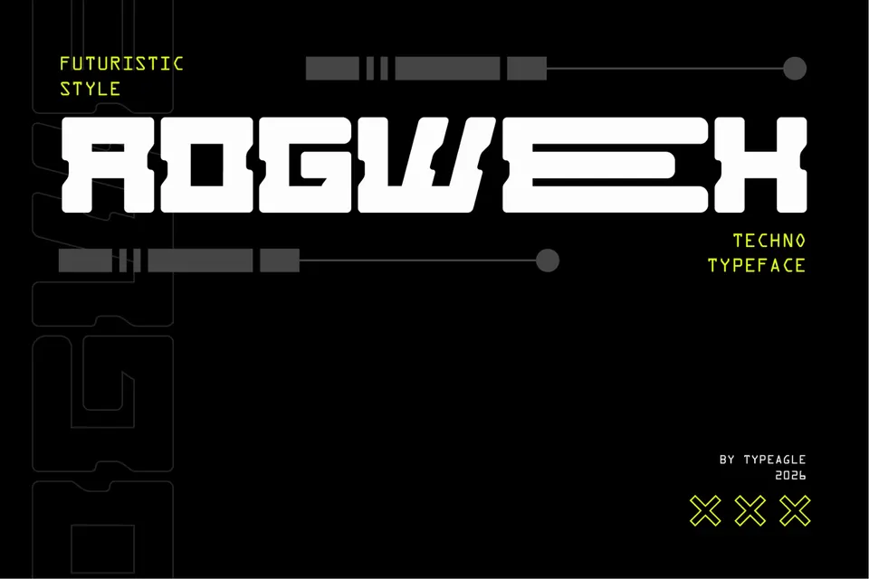 Rogweek - Futuristic Display Font