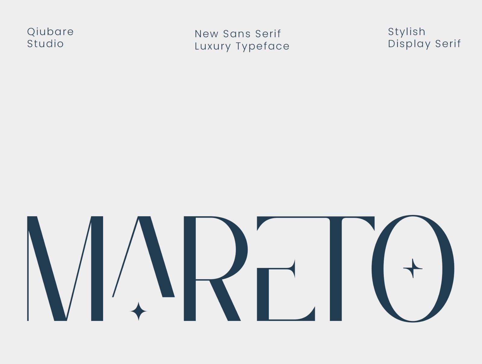 Mareto Font – Elegant Sans Serif Display, Luxury Modern Typeface, Stylish Ligature Font for Branding