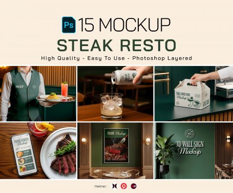 Premium Branding Steak Resto Mockup