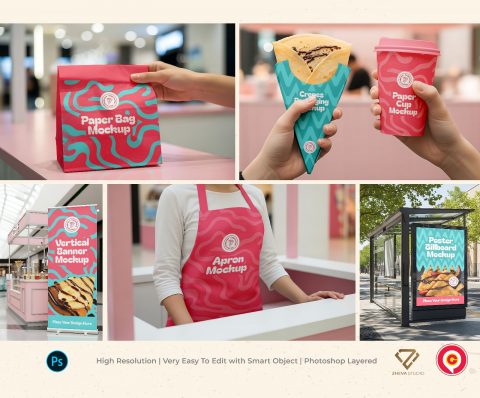 Premium Branding Crepes Mockup