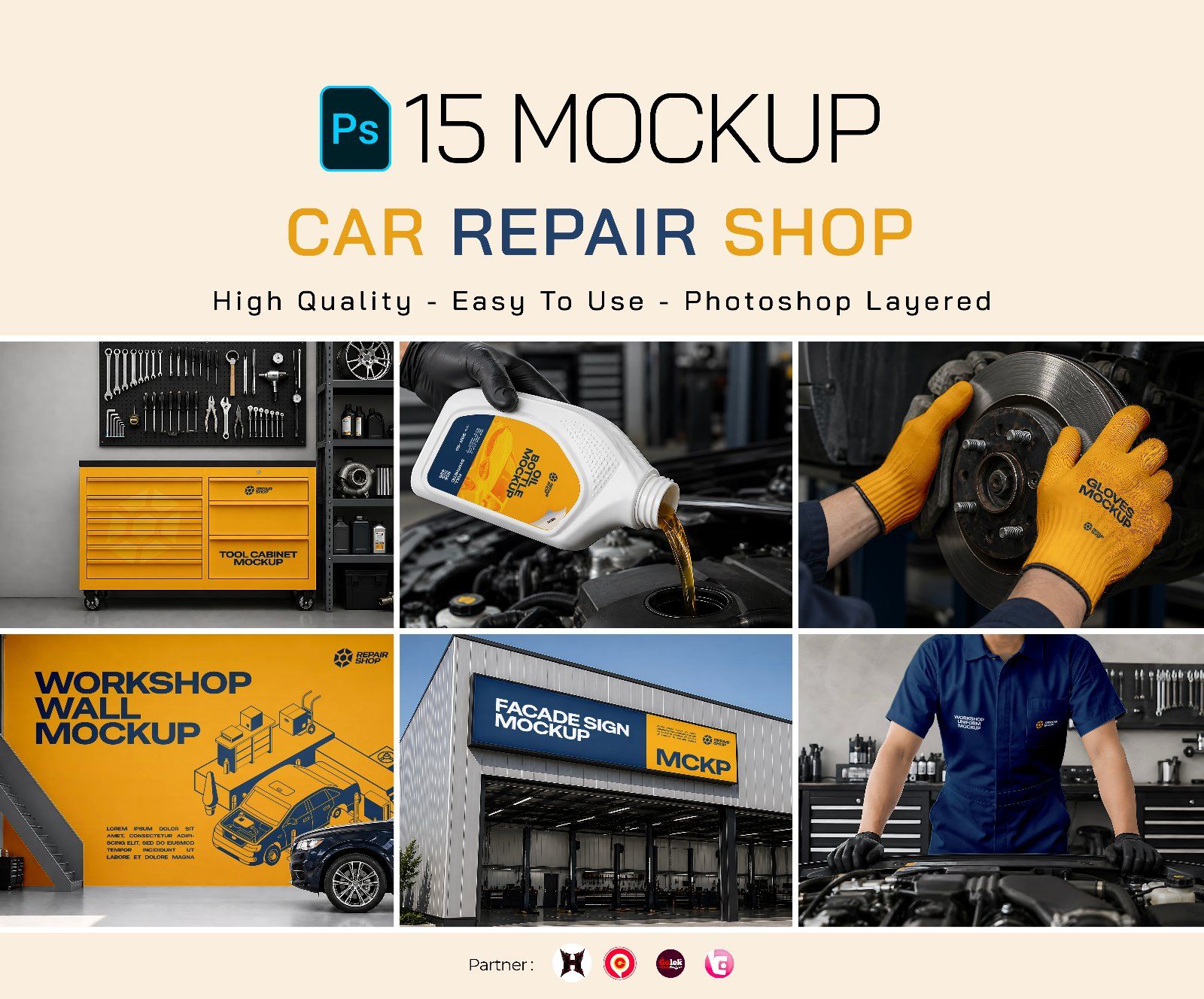 Premium Branding Car Repair Shop Mockup — image 1