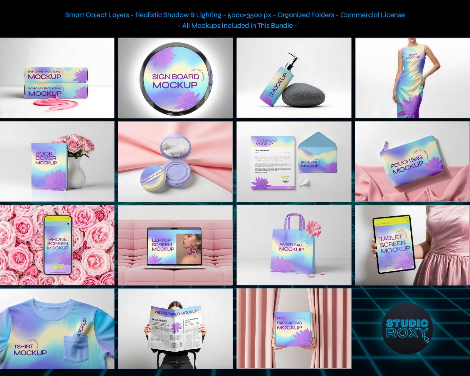 Premium Beauty Care Branding Mockup Bundle – 15 Aesthetic PSD Scenes for Skincare & Cosmetic Identit